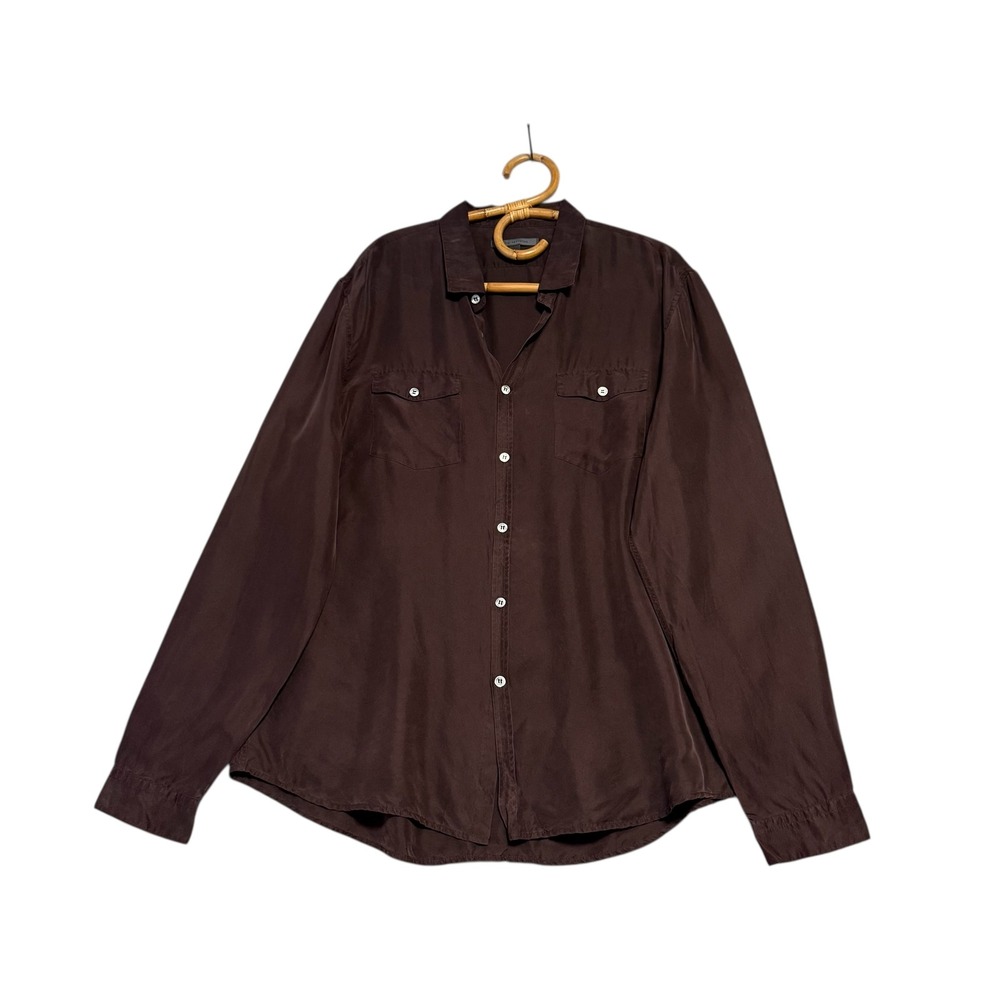John Varvatos | Silk Button Front Shirt Size XL